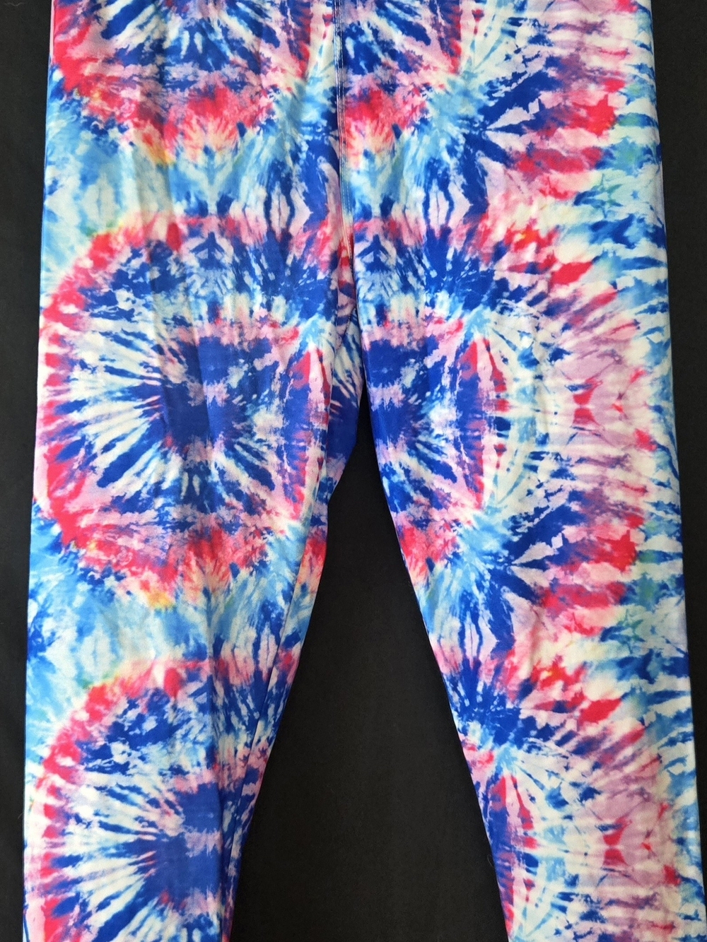 Womans OSC Yoga Tie-Dye Leggings - Red, White & Blue #567